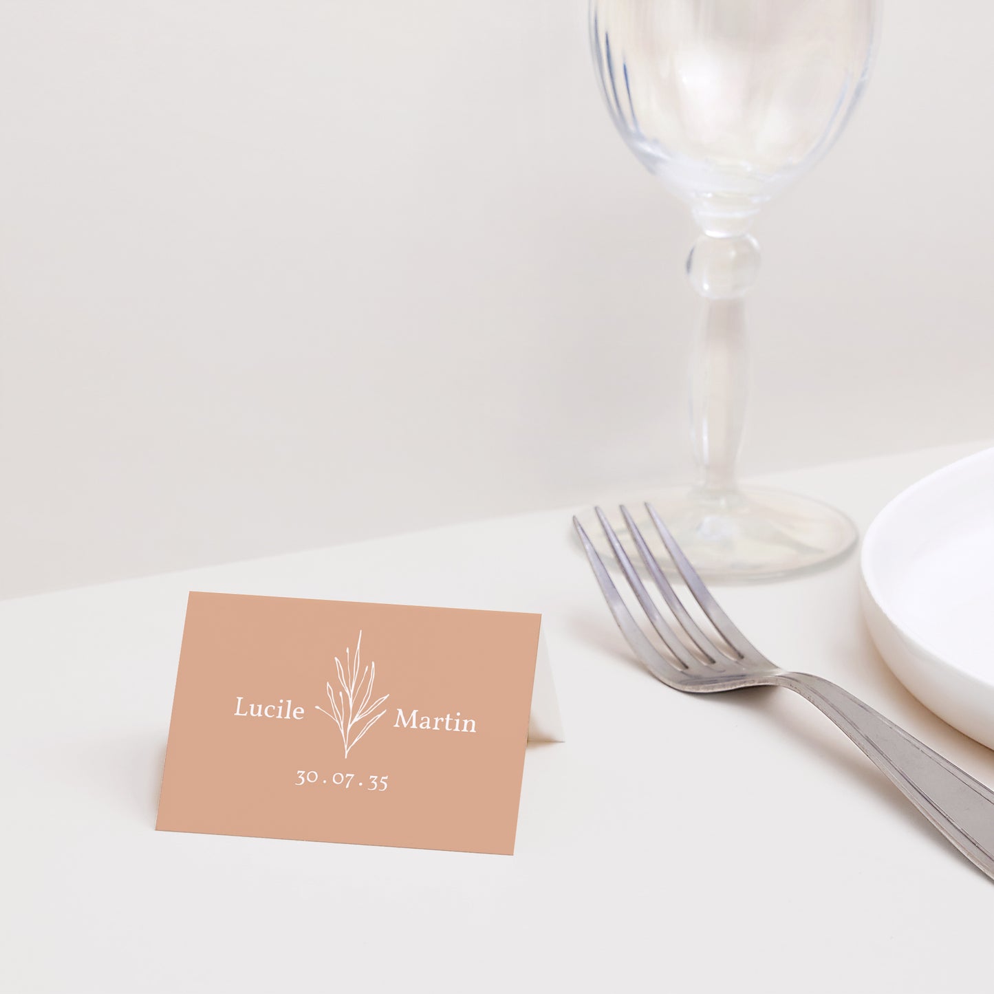 Marque-place Mariage 2 volets Ton pastel photo N° 2
