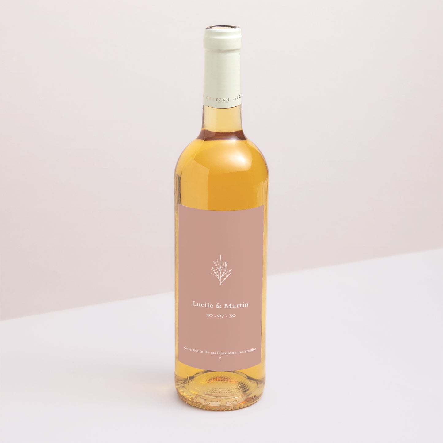 Etiquette bouteille Mariage Portrait Ton pastel photo N° 1