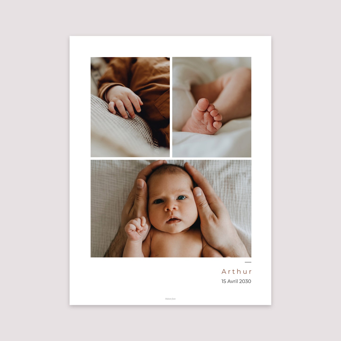 Affiche Naissance Portrait 30 x 40 cm Affiche Multi photo photo N° 2