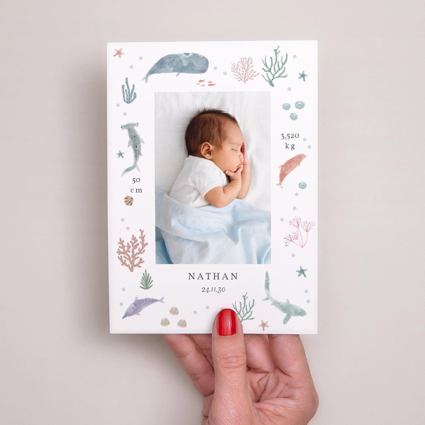Faire-part Naissance Portrait Fonds marins photo N° 2