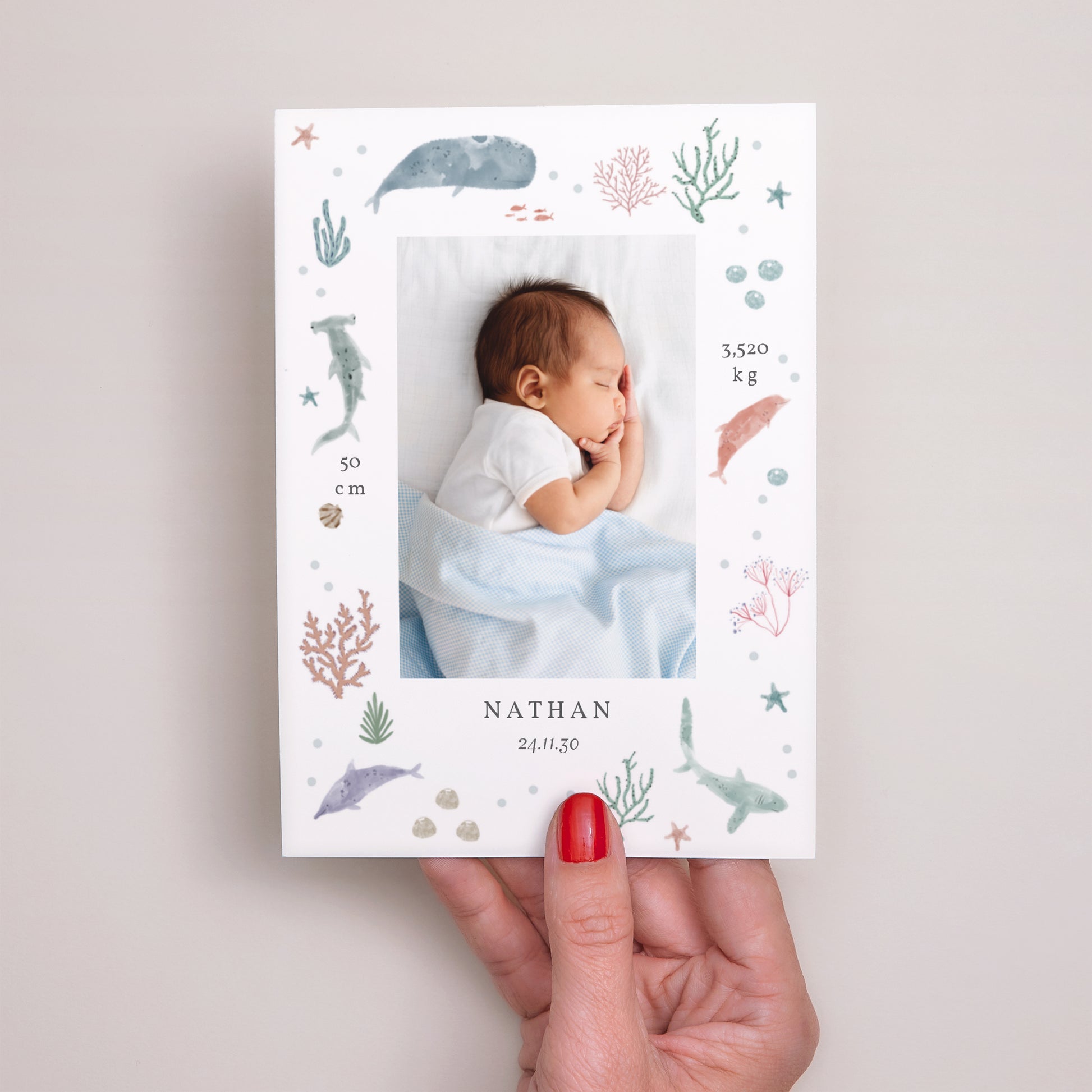 Faire-part Naissance Portrait Fonds marins photo N° 2