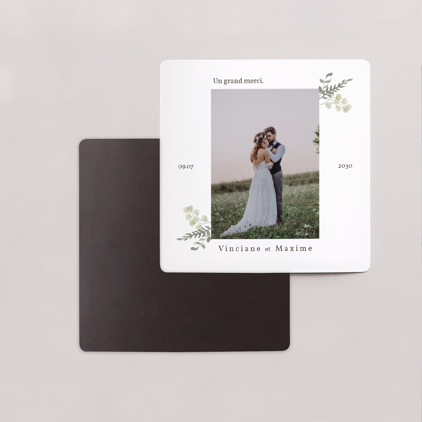 Remerciements Mariage Lot de 9, magnétique Neo Champêtre photo N° 2