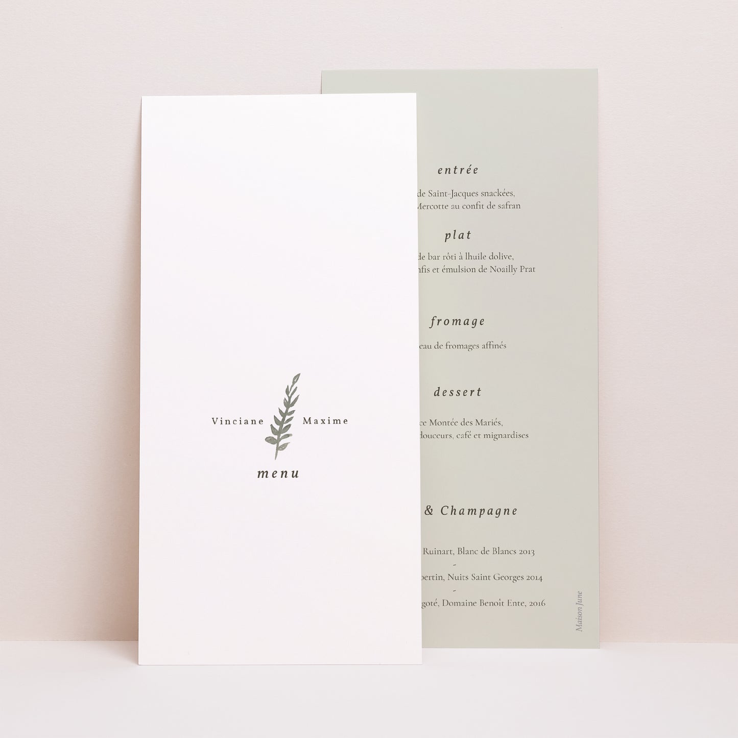 Menu Mariage Panoramique portrait Neo Champêtre photo N° 1