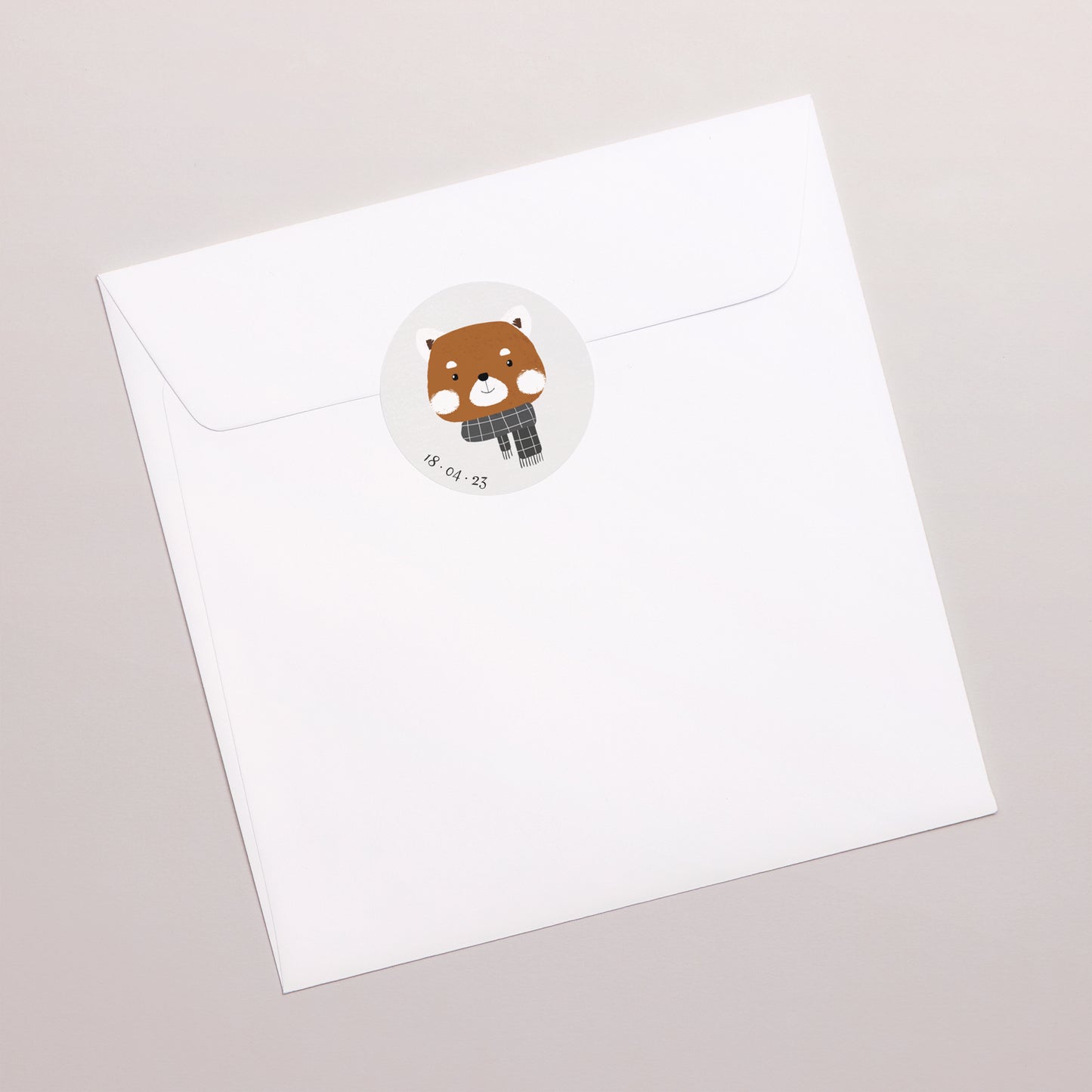Sticker Naissance Rond Petit Panda roux photo N° 3