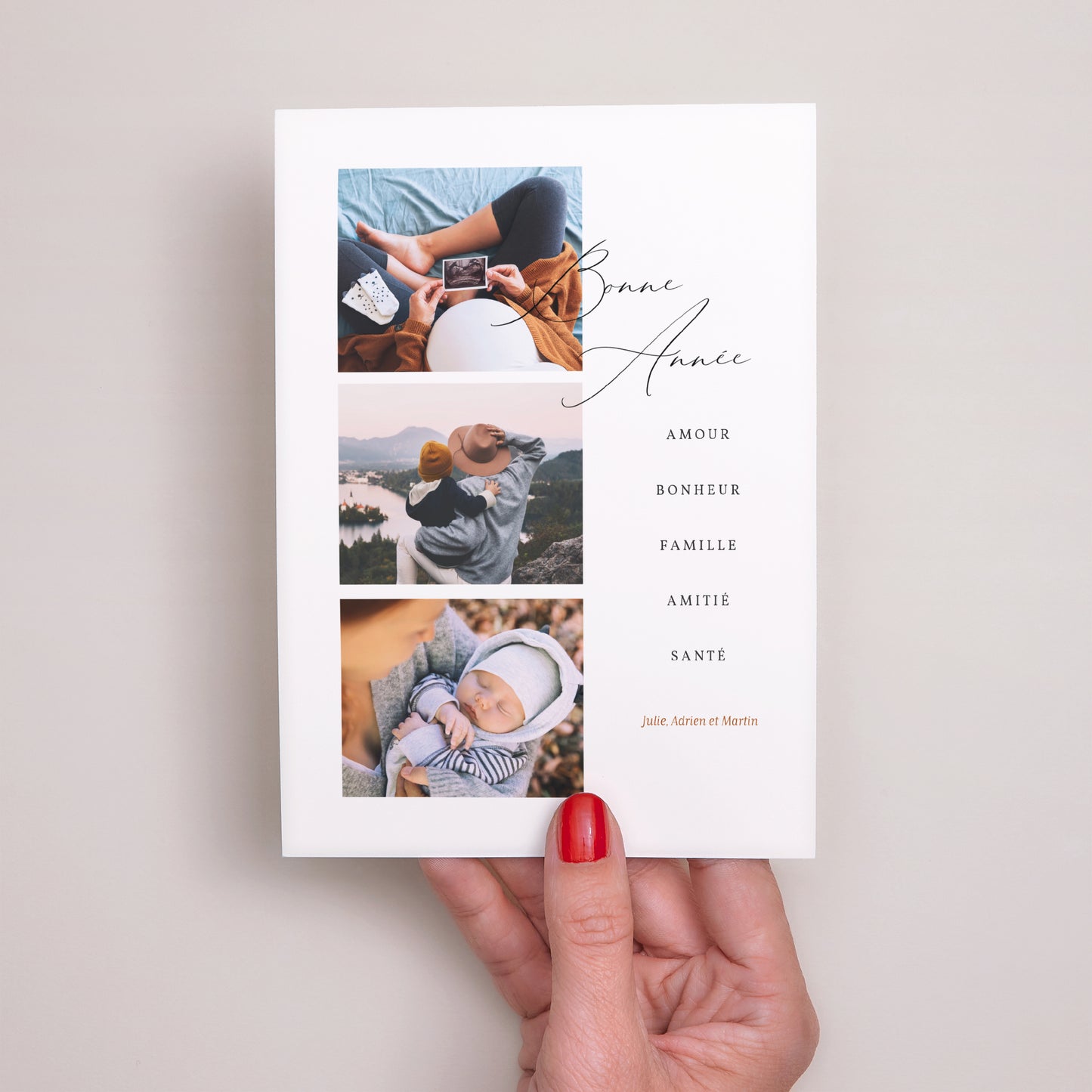 Carte de voeux Fin d'année Portrait Vœux 3 photos photo N° 2