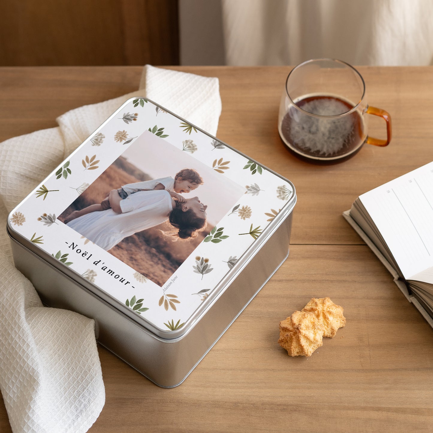 Boite métallique Objets Carrée Boîte Doux Noël photo N° 2