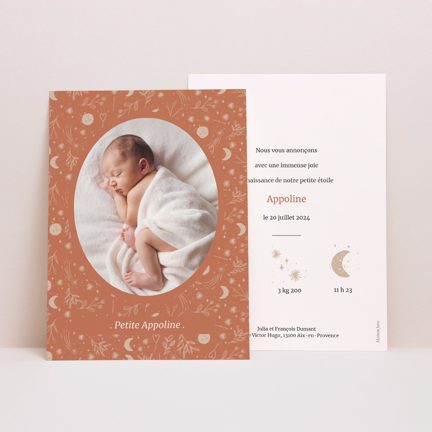 Faire-part Naissance Portrait Sienna photo N° 1