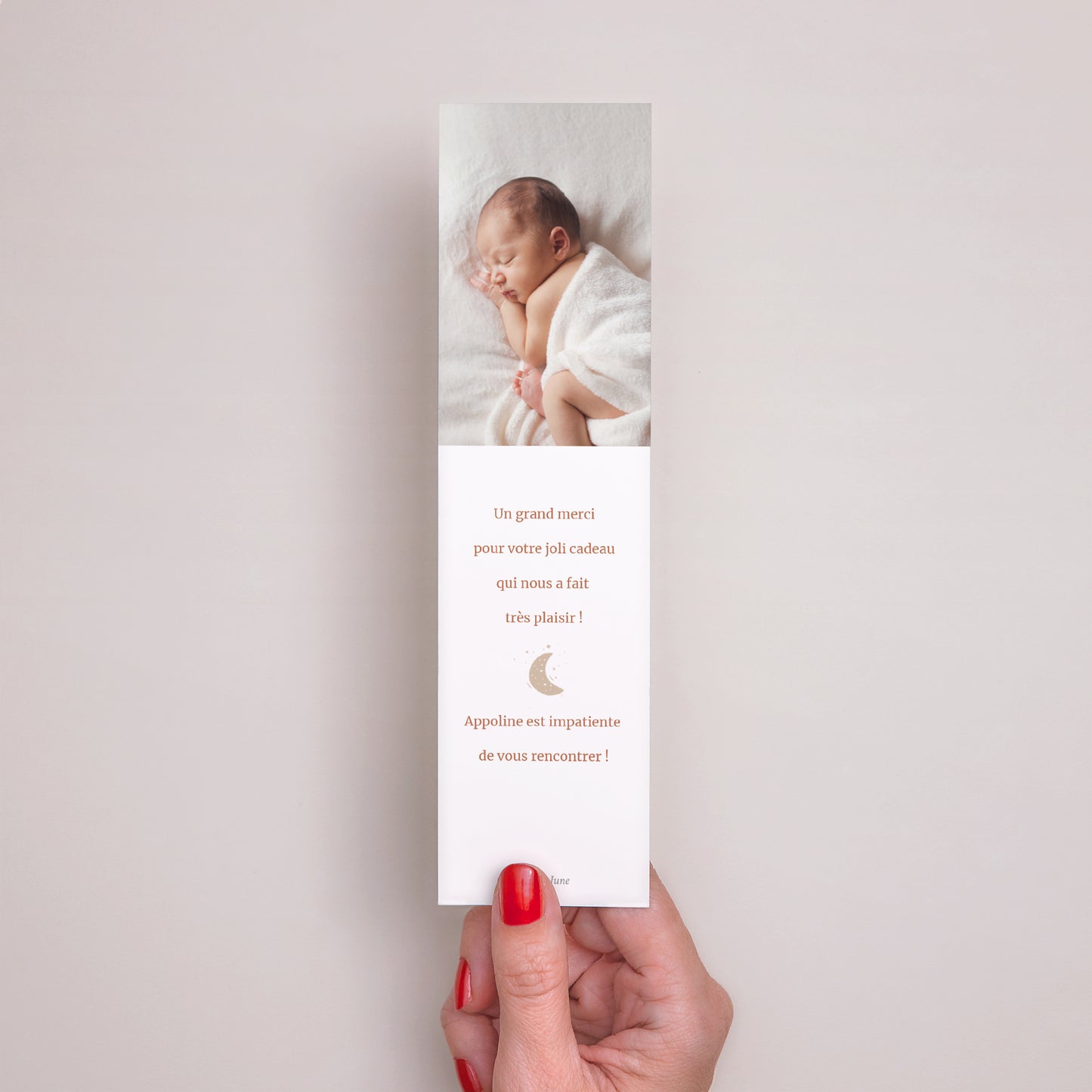 Remerciements Naissance Marque-page Sienna photo N° 3