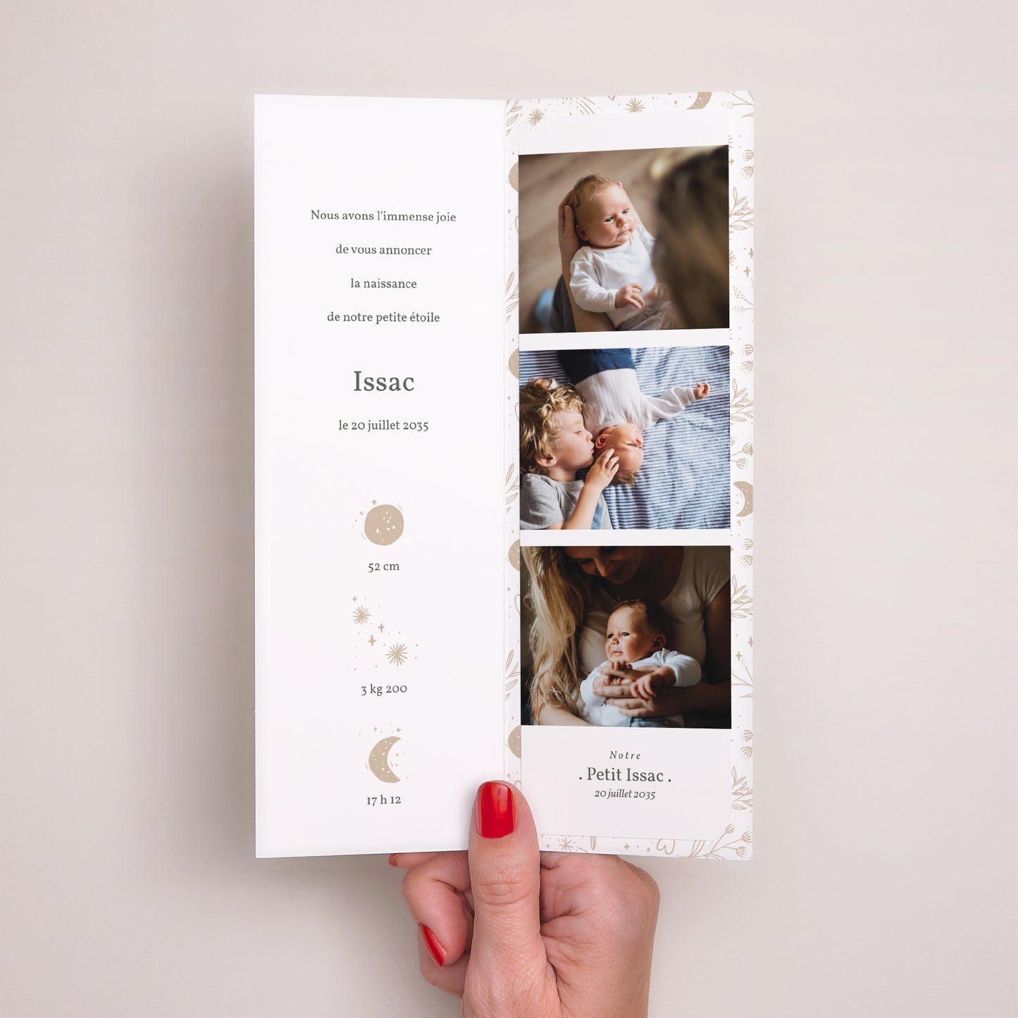 Faire-part Naissance Marque-page photo Ilan photo N° 2