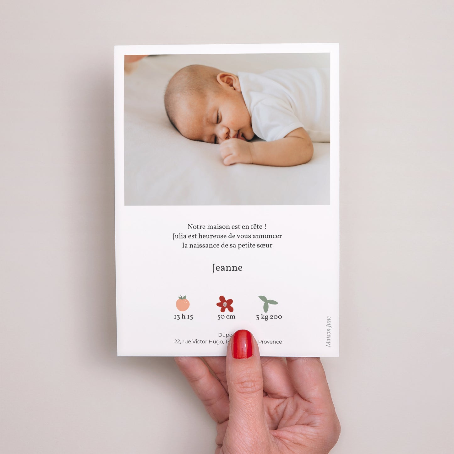 Faire-part Naissance Portrait Mlle Porte-Bonheur photo N° 3
