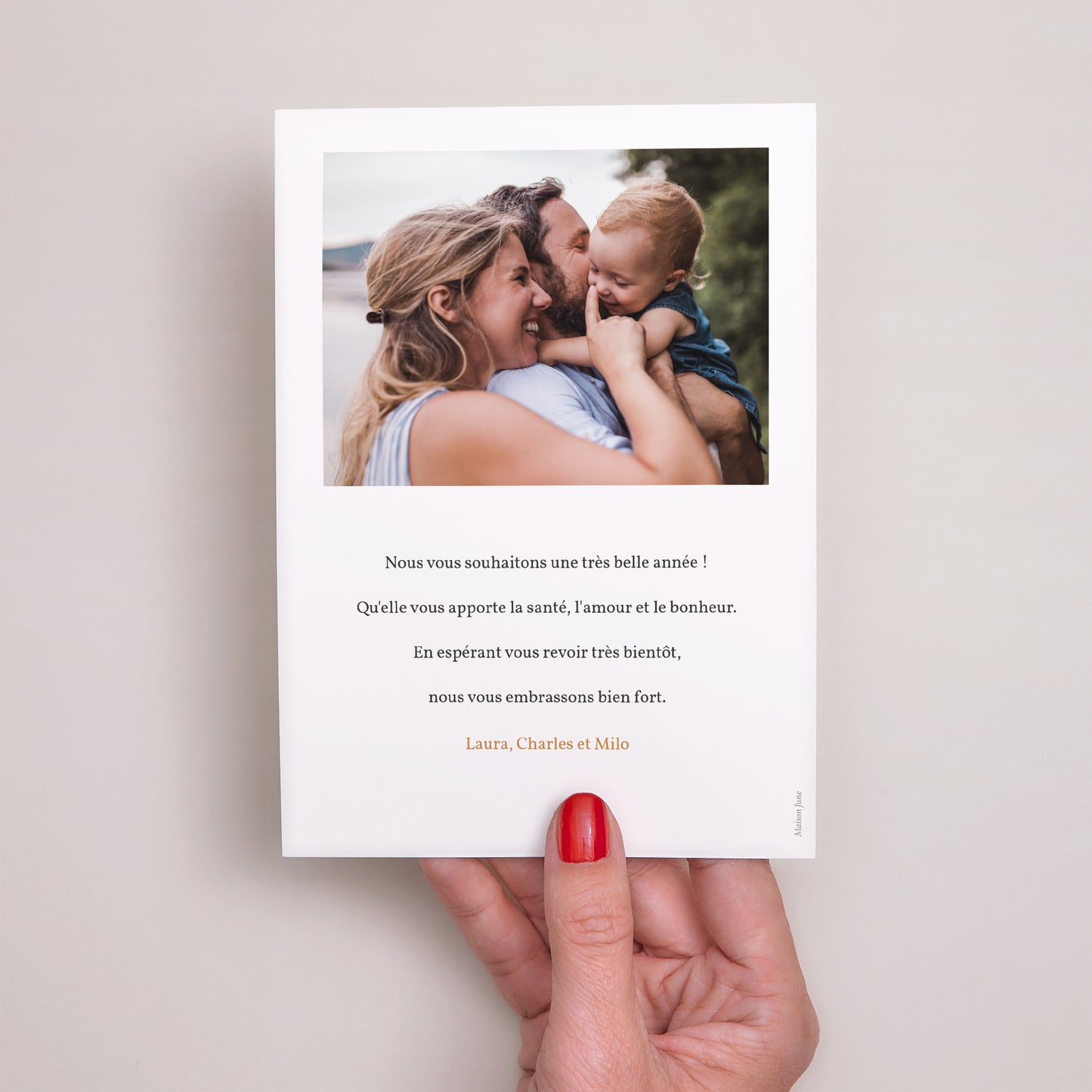 Carte de voeux Fin d'année Portrait Couronne oranges florale photo N° 3