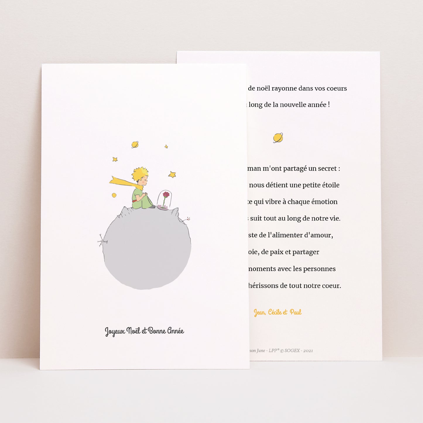 Carte de voeux Fin d'année Portrait Vœux Petit Prince créations photo N° 1