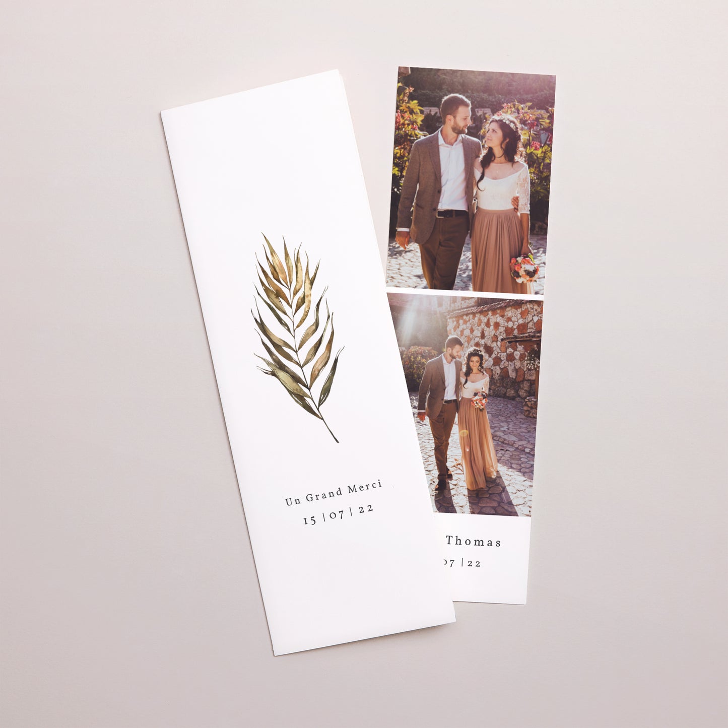 Remerciements Mariage Marque-page photo Cadre bohème tropical photo N° 1