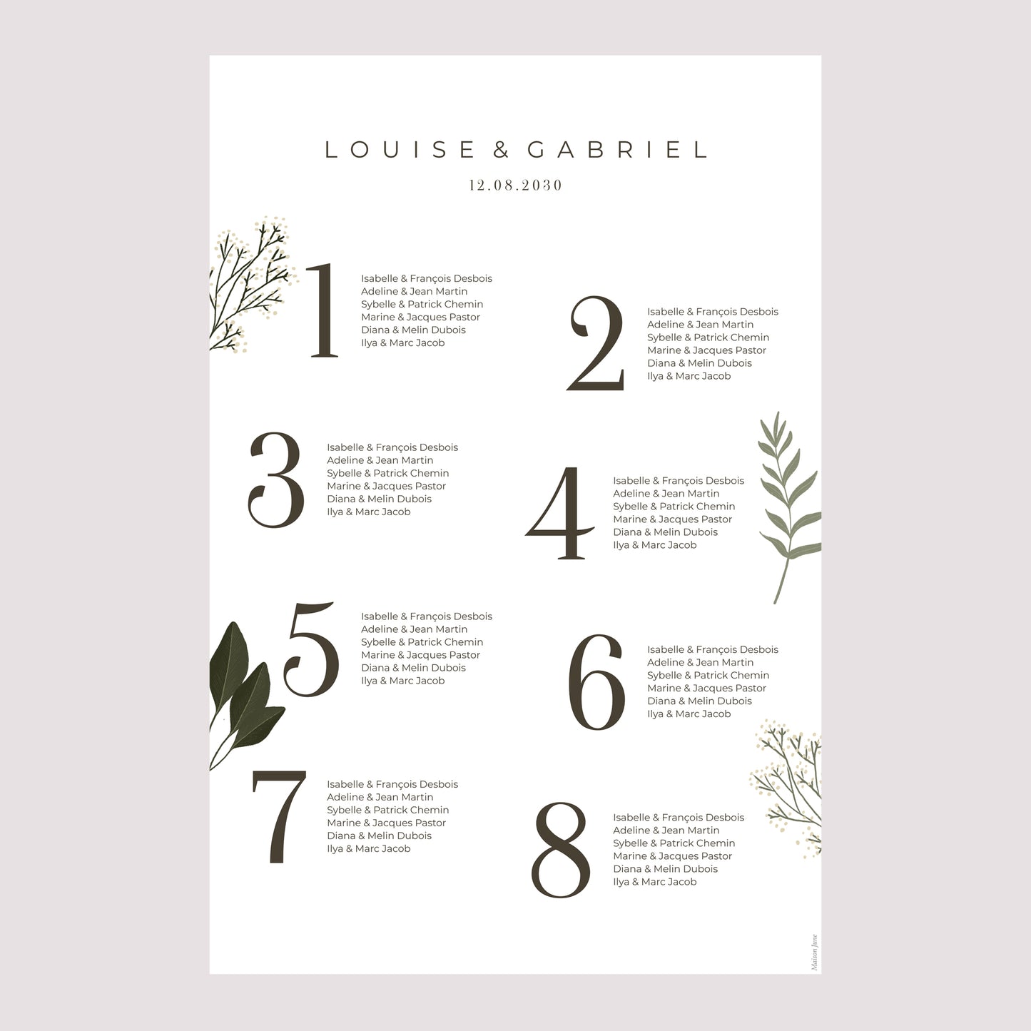 Plan de table Mariage Portrait Luberon photo N° 2