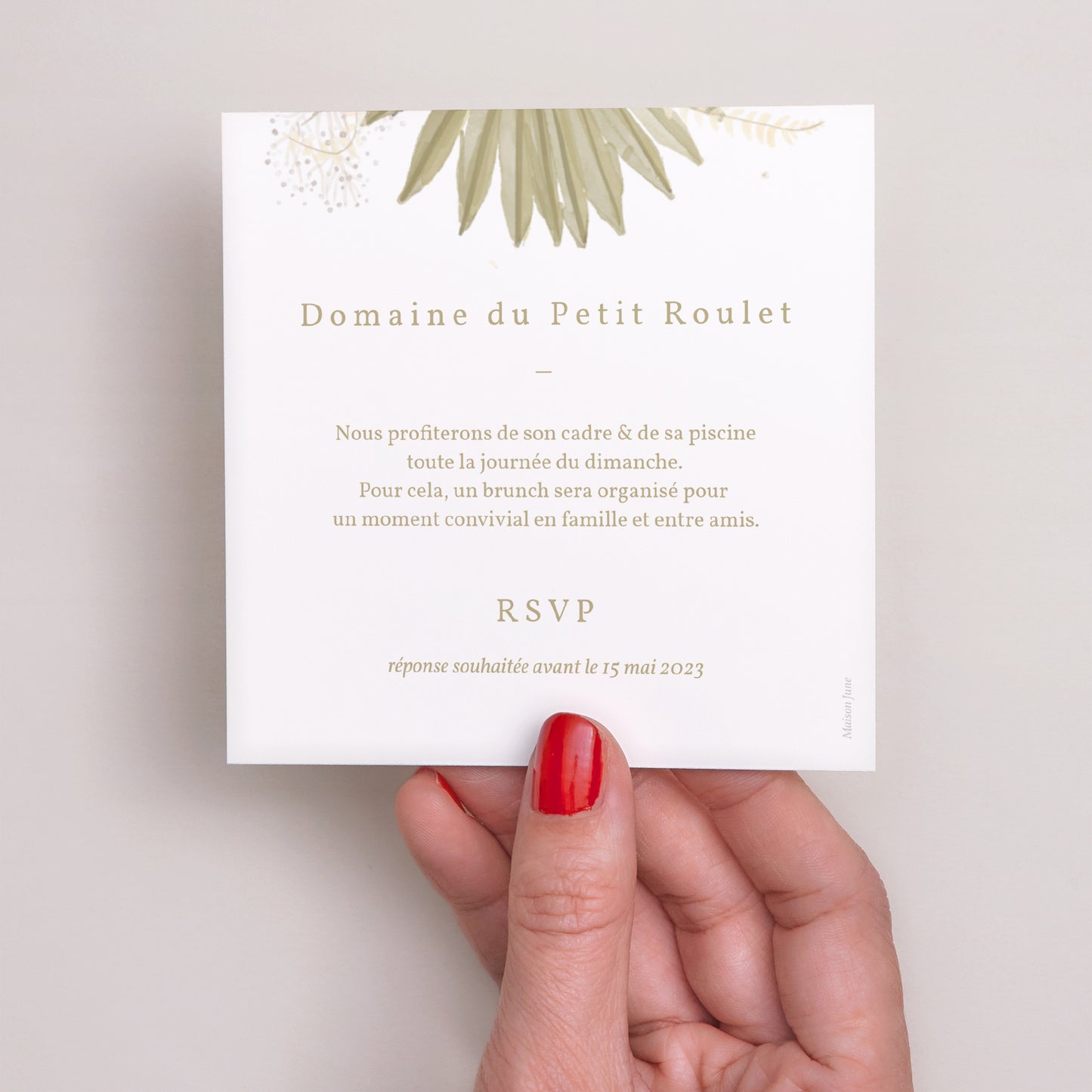 Invitations Mariage Carré Arche boho photo N° 3
