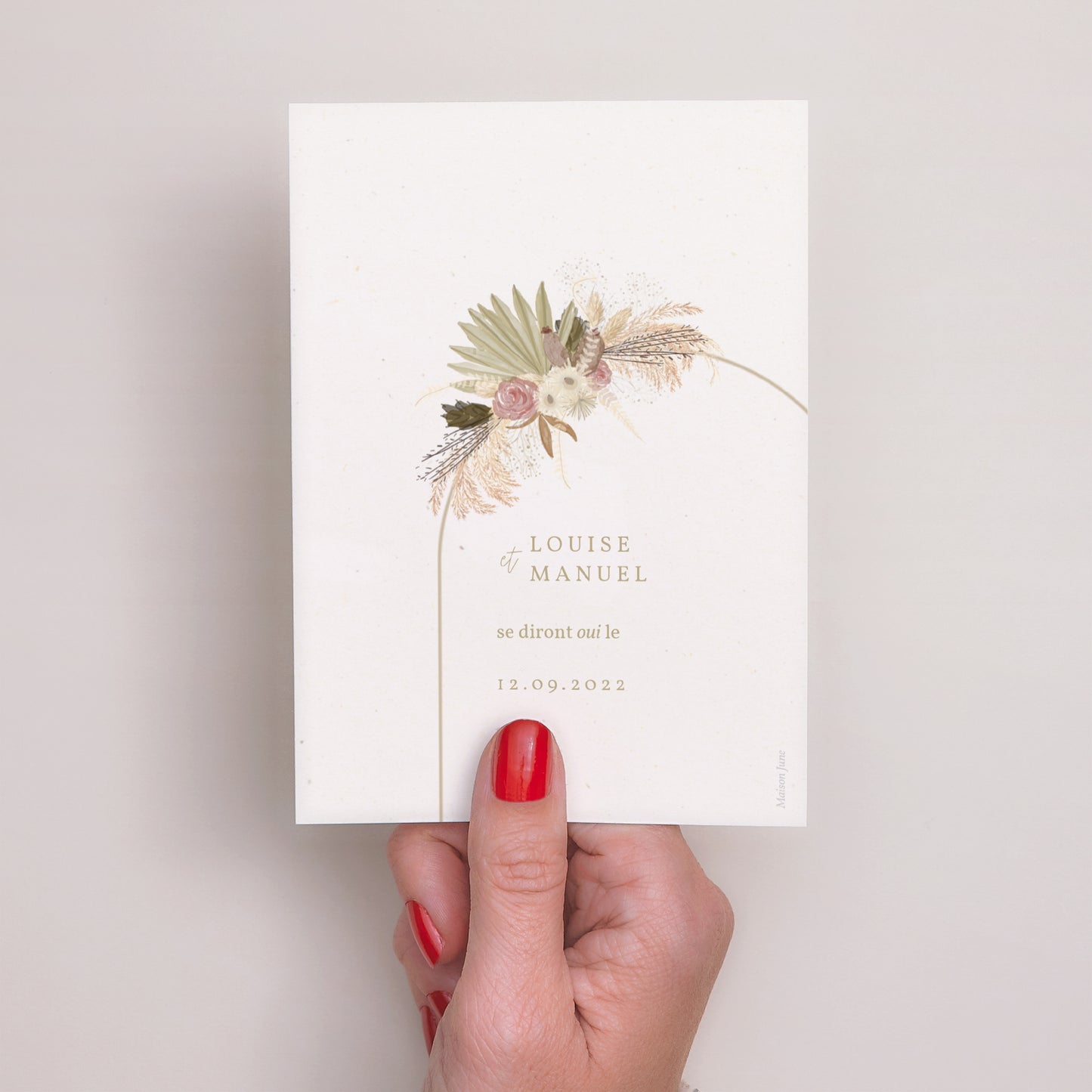 Save the date Mariage Portrait Arche boho photo N° 3