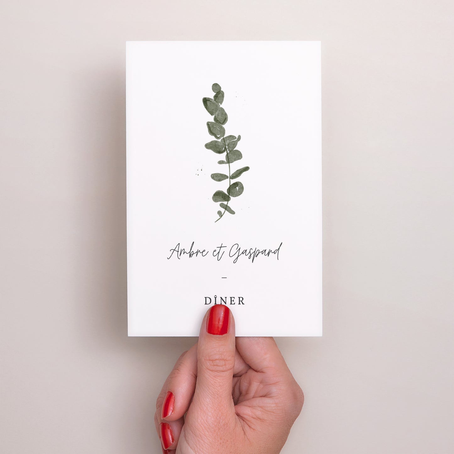 Invitations Mariage Portrait Eucalyptus aquarelle photo N° 2