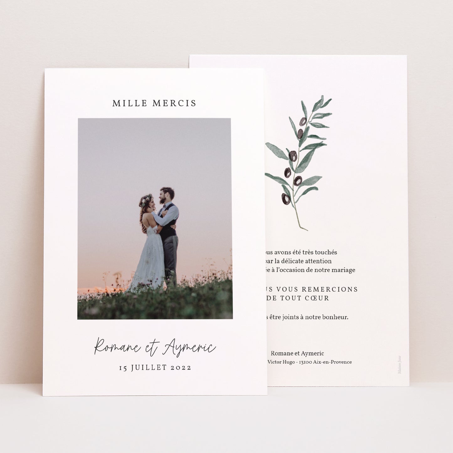 Remerciements Mariage Portrait Olivier aquarelle photo N° 1