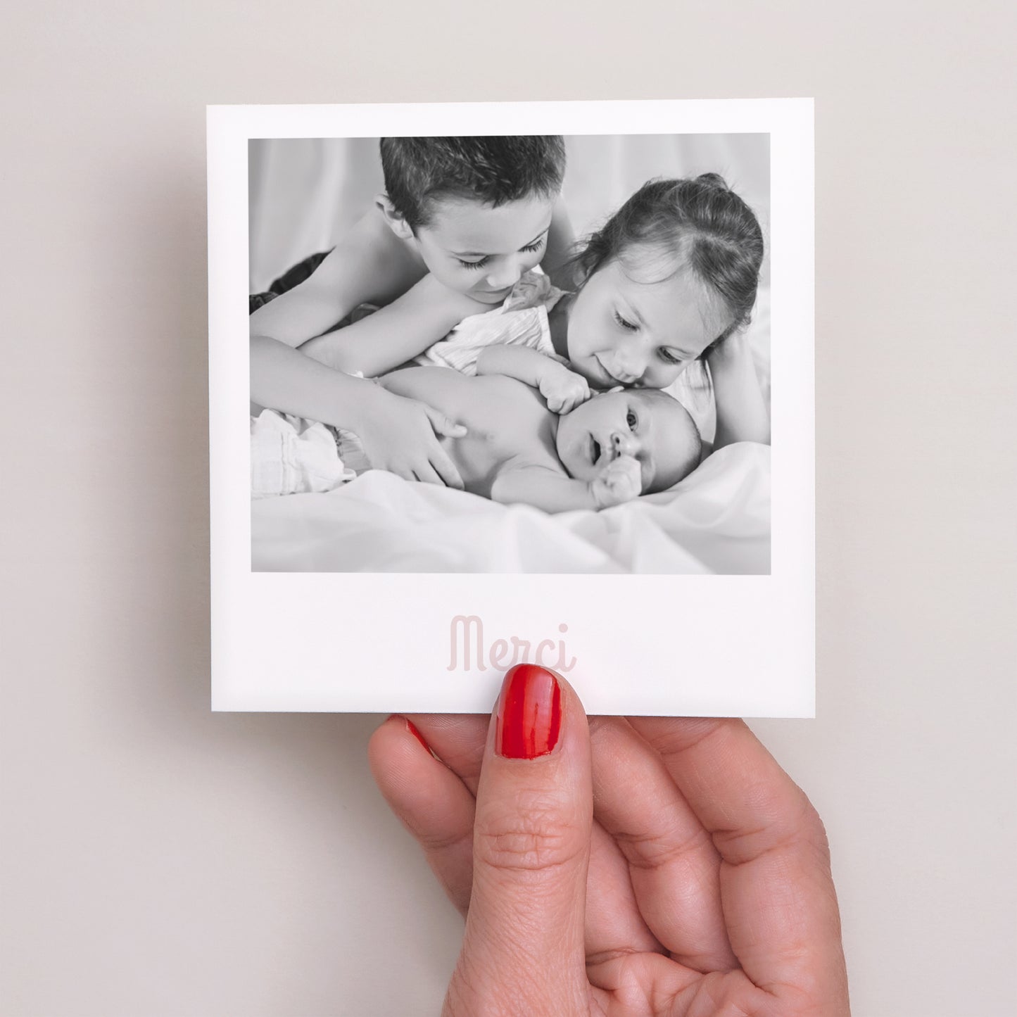 Remerciements Naissance Carré Menthe poivrée fille photo N° 2