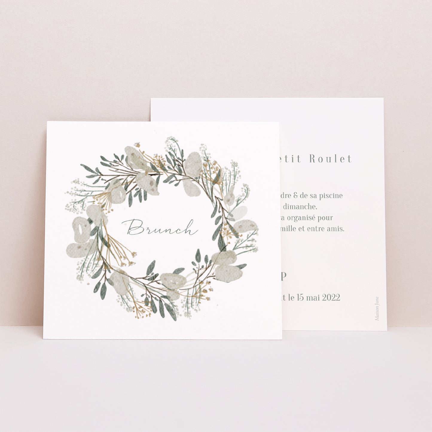 Invitations Mariage Carré Couronne monnaie du pape photo N° 1