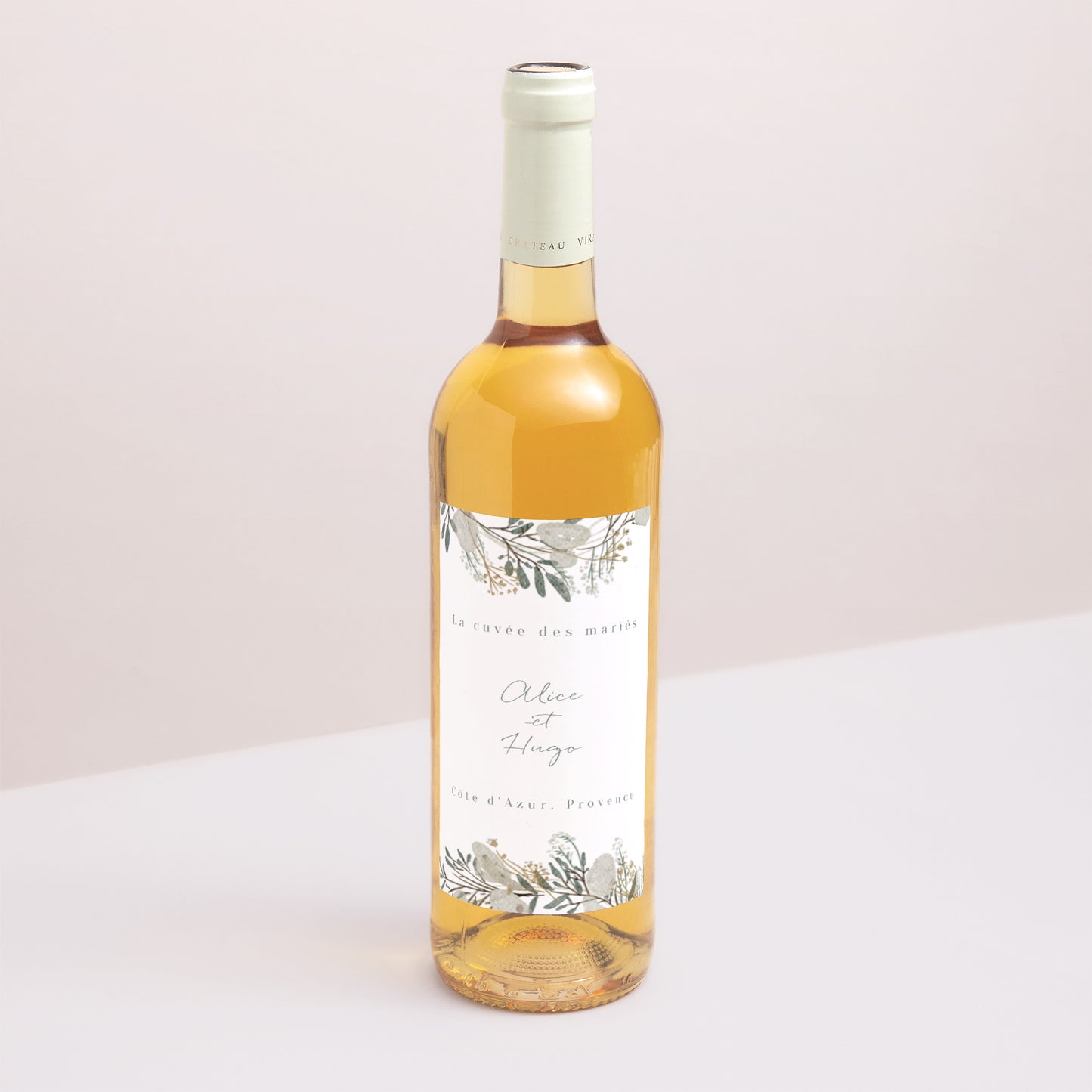 Etiquette bouteille Mariage Portrait Couronne monnaie du pape photo N° 1