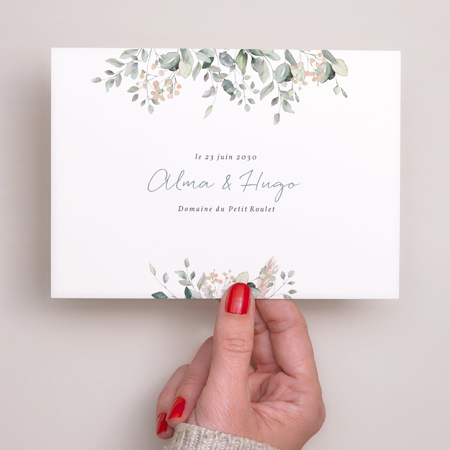Faire-part Mariage Paysage Floral pastel photo N° 3