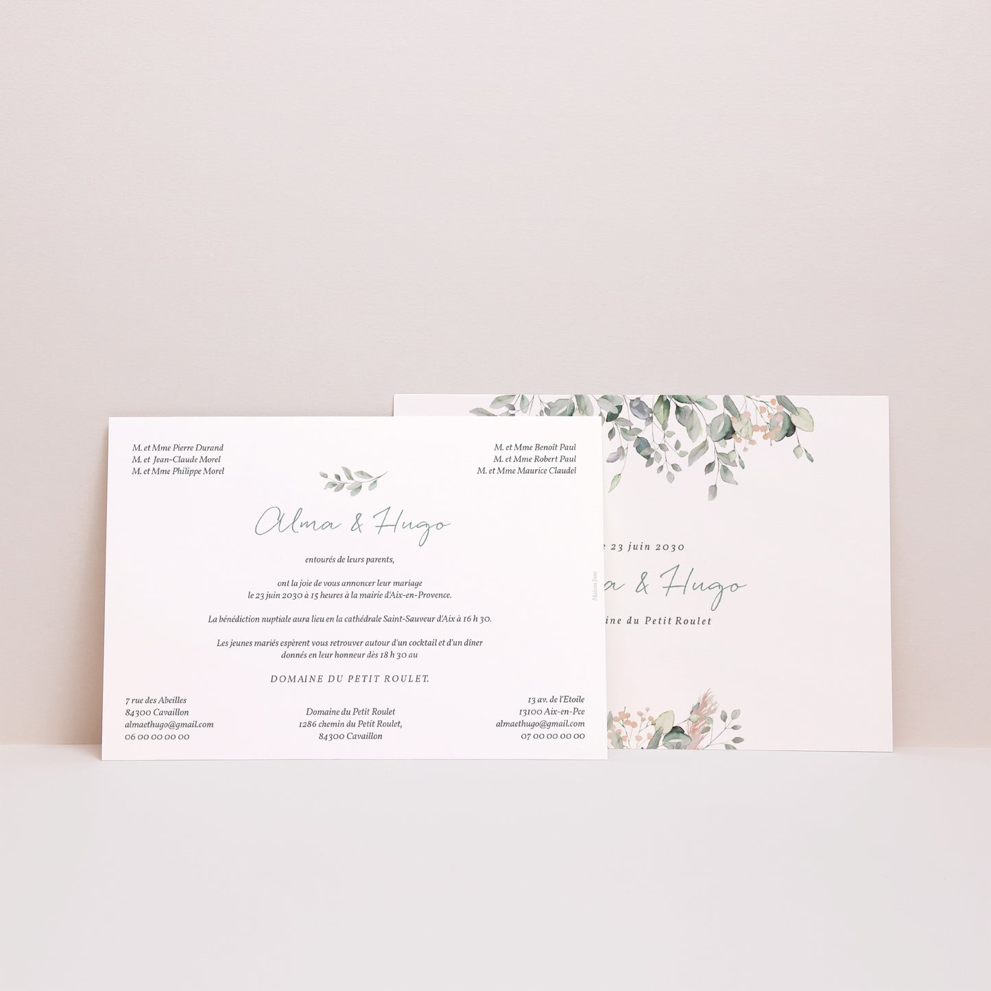 Faire-part Mariage Paysage Floral pastel photo N° 3