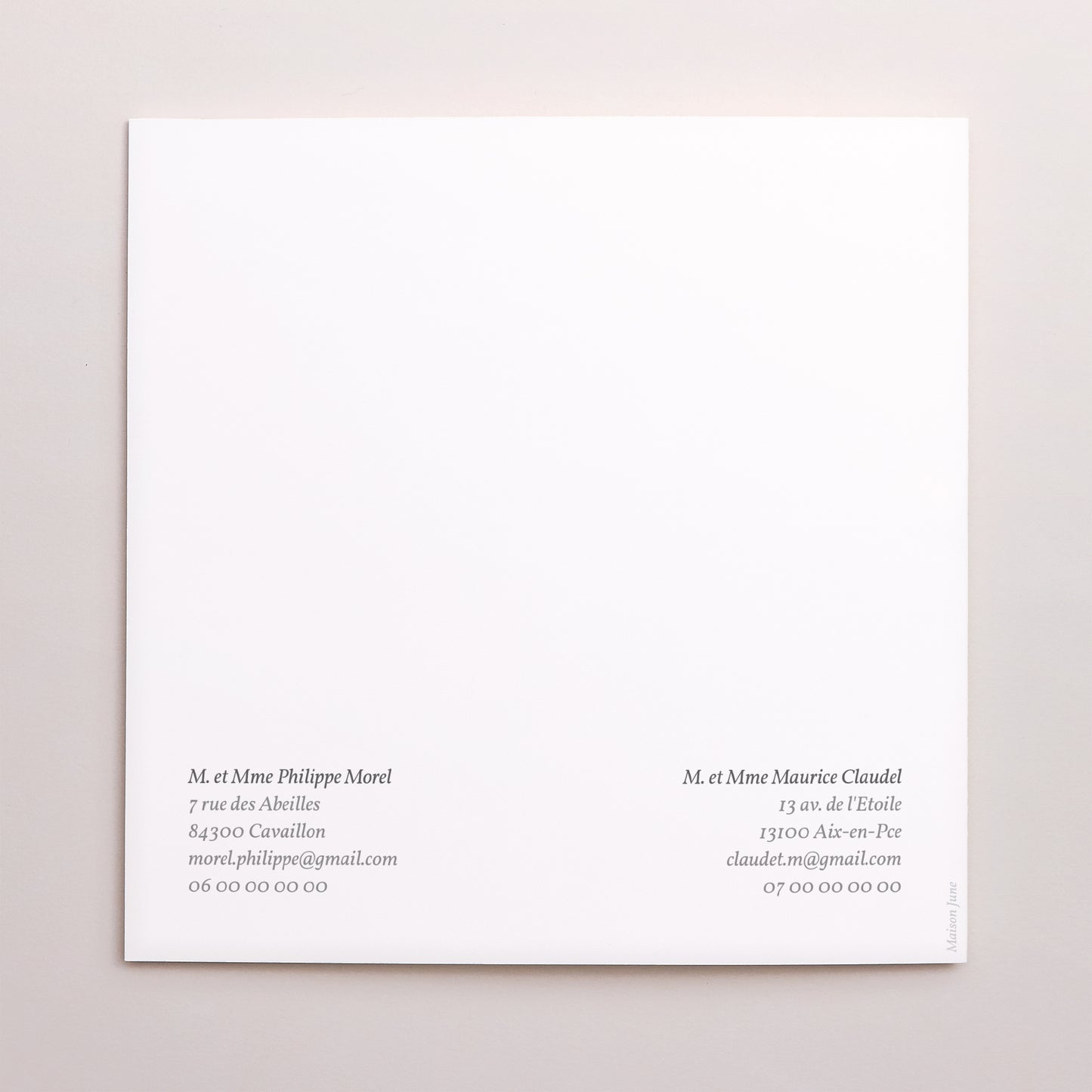 Faire-part Mariage Carré double volet Floral pastel photo N° 3