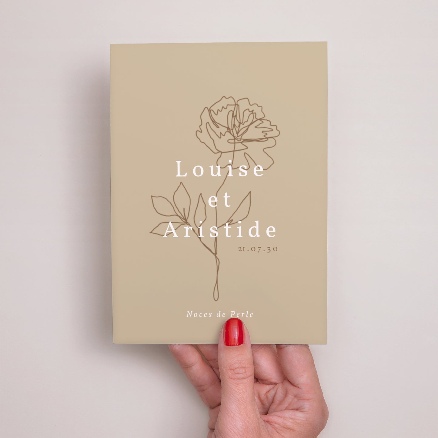 Invitations Anniversaire de mariage Portrait Silhouette florale II - Pivoine photo N° 2
