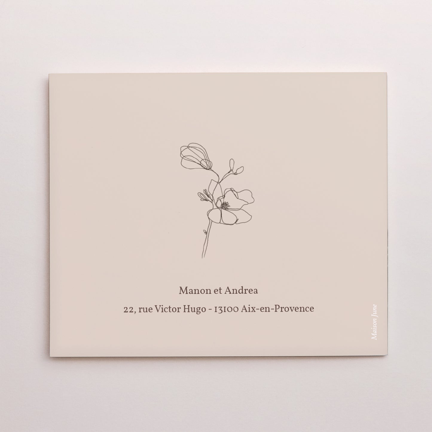 Remerciements Mariage Double volet asymétrique Silhouette florale III - Cerisier photo N° 3