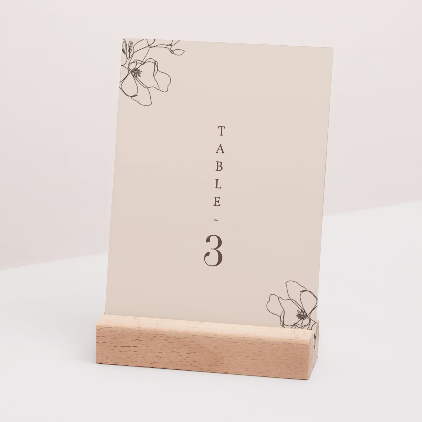 Marque table Mariage Rectangle Silhouette florale III - Cerisier photo N° 3