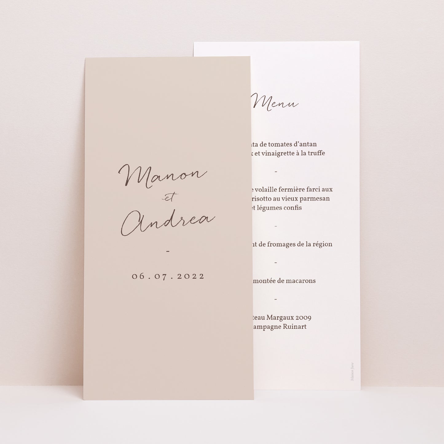 Menu Mariage Panoramique portrait Silhouette florale III - Cerisier photo N° 1
