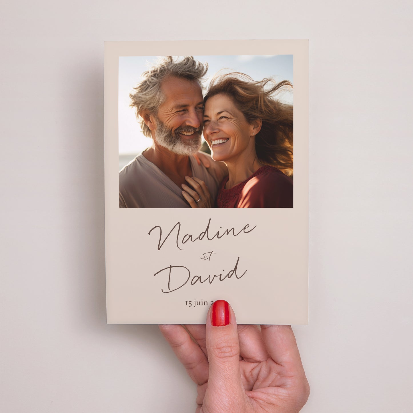 Faire-part Mariage Portrait Silhouette florale III - Cerisier photo N° 2