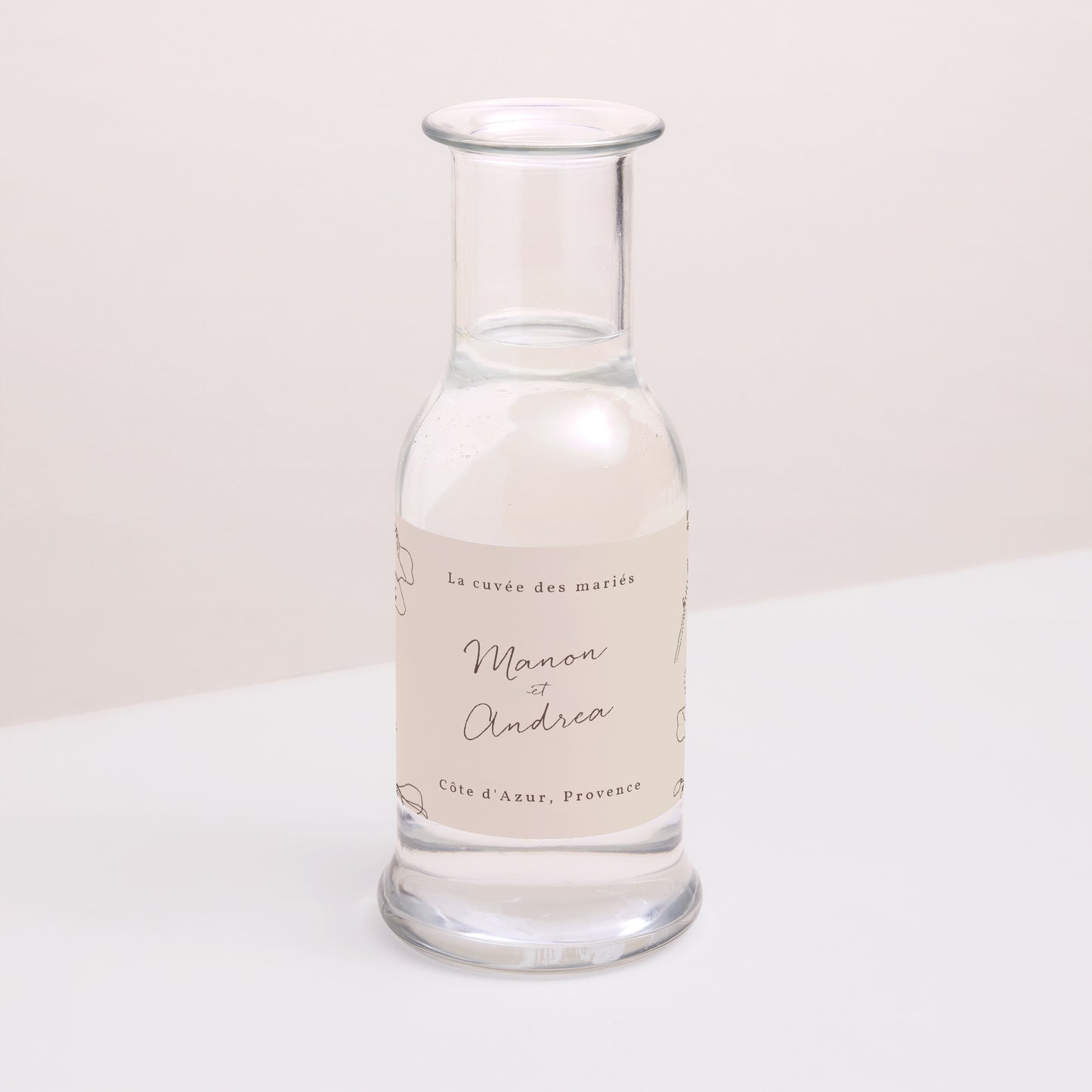 Etiquette bouteille Mariage Paysage Silhouette florale III - Cerisier photo N° 2