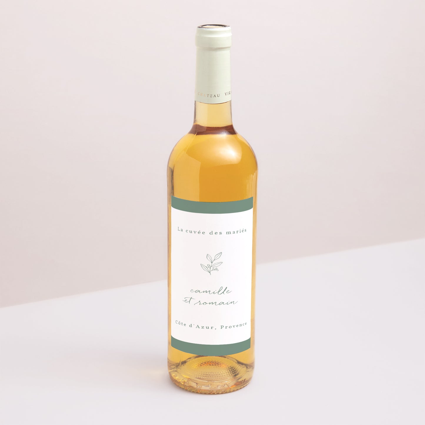 Etiquette bouteille Mariage Portrait Brin romantique photo N° 1