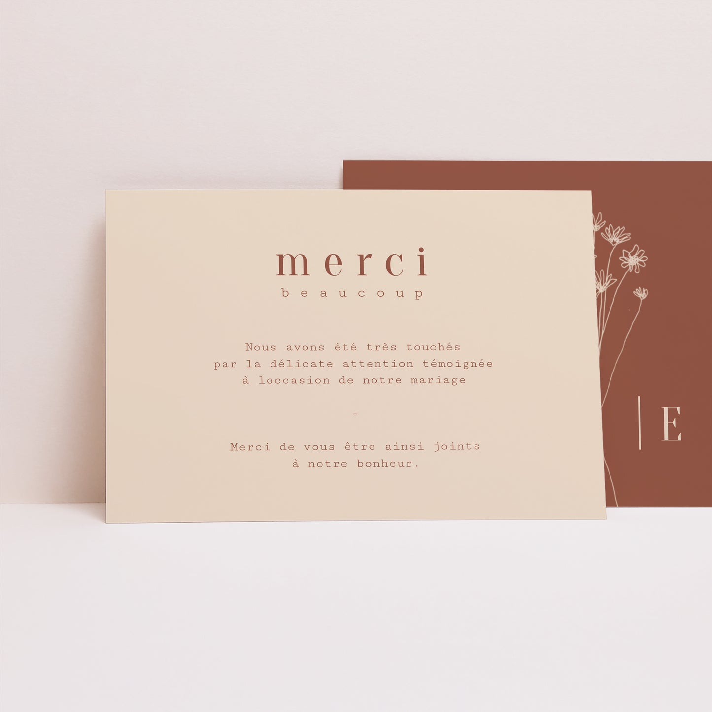 Remerciements Mariage Paysage Silhouette - Fleurs des champs photo N° 1
