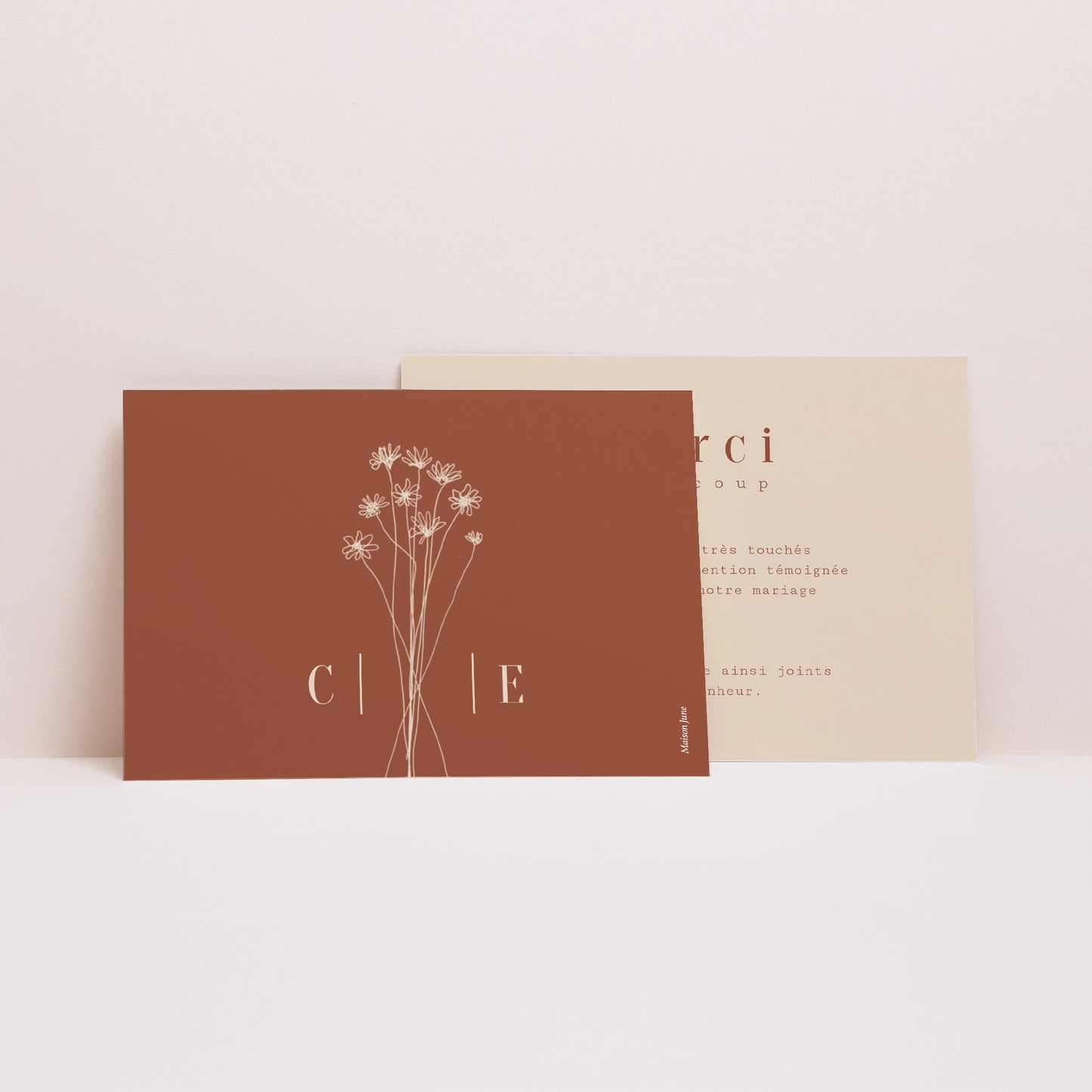 Remerciements Mariage Paysage Silhouette - Fleurs des champs photo N° 2