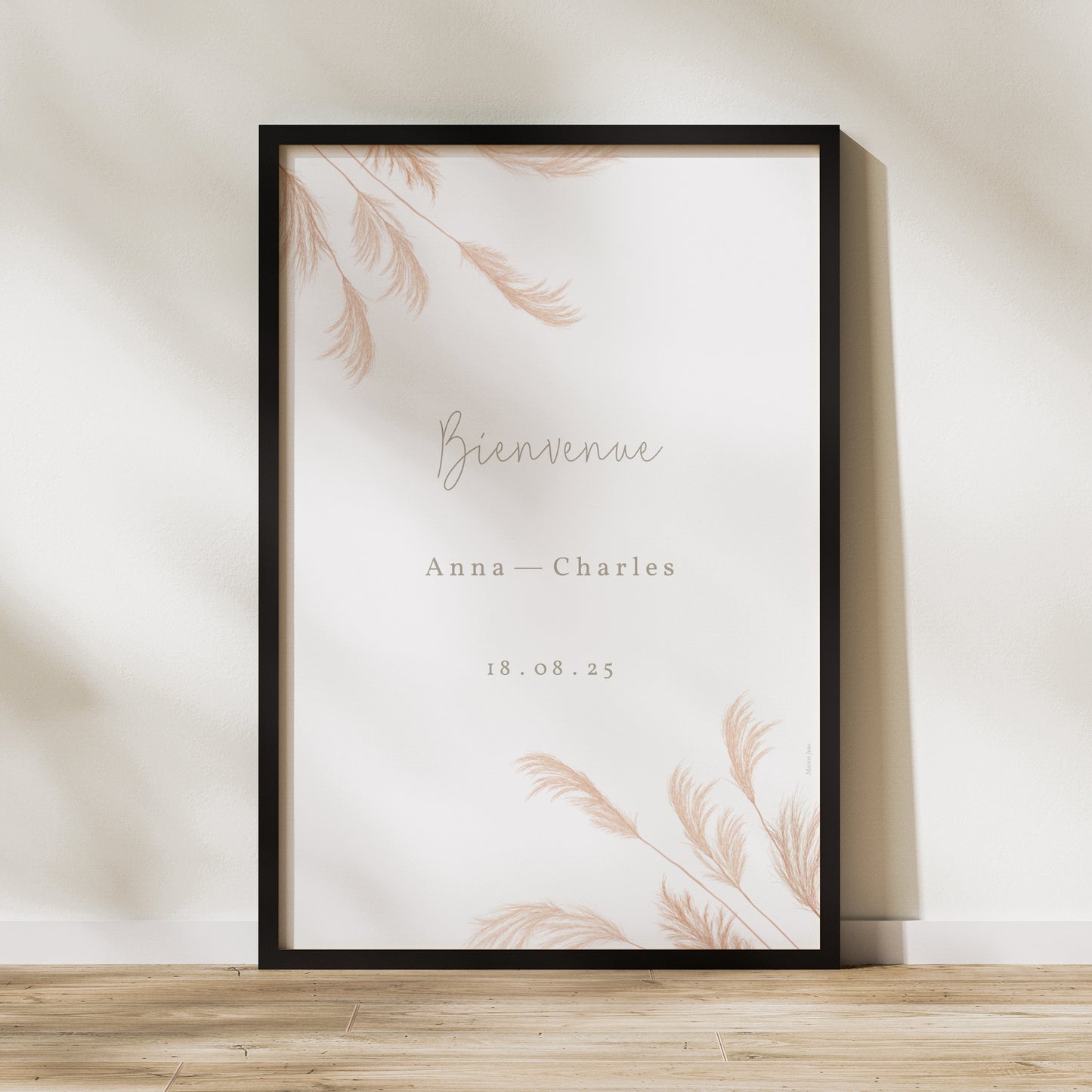 Panneau bienvenue Mariage Portrait 60 x 90 cm Viva la pampa photo N° 1