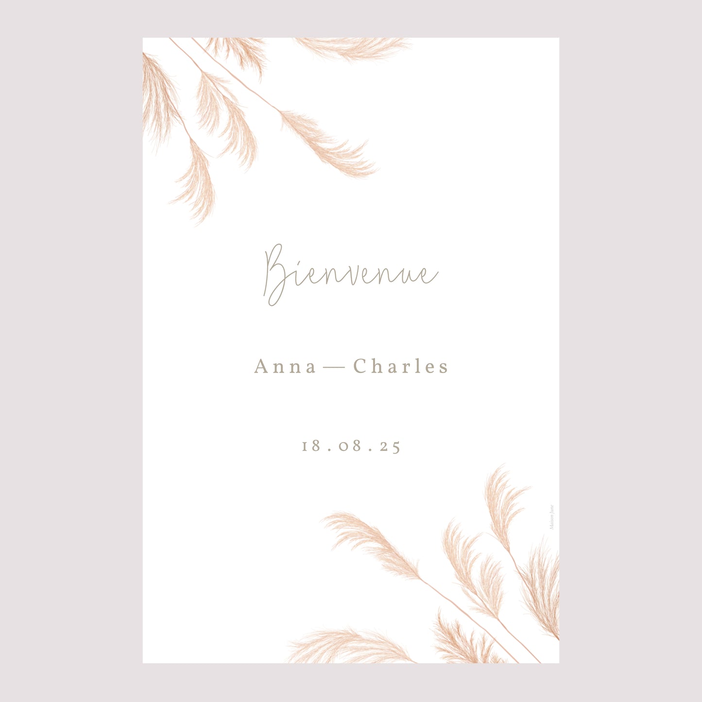 Panneau bienvenue Mariage Portrait 60 x 90 cm Viva la pampa photo N° 2