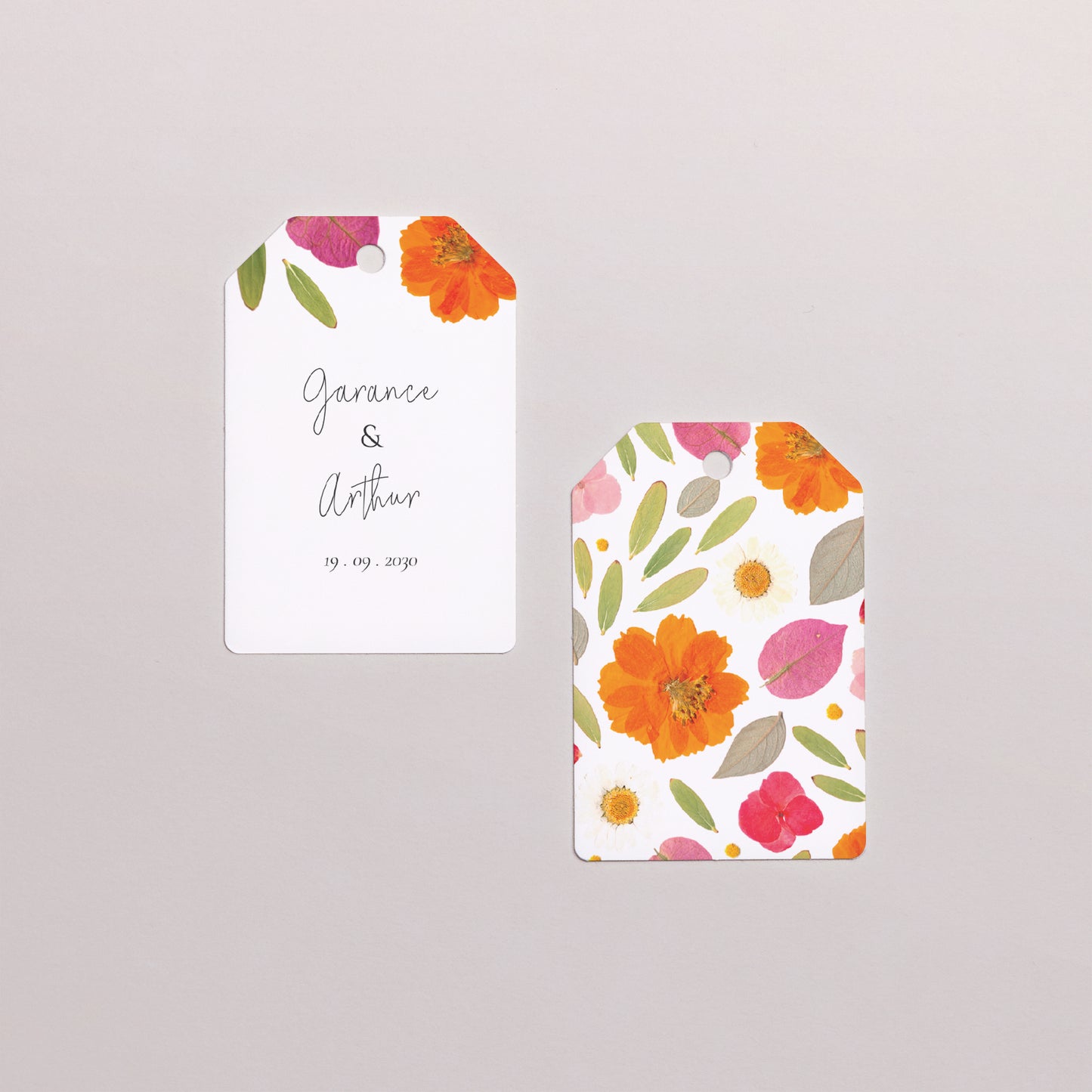 Boîte à dragées Mariage boule avec étiquette fanion Herbier Bucolique photo N° 4