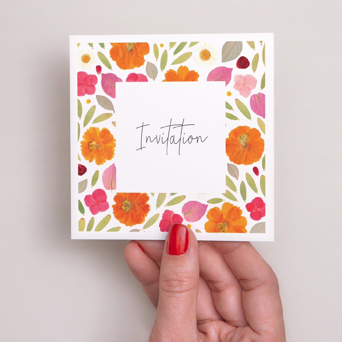 Invitations Mariage Carré Herbier Bucolique photo N° 2