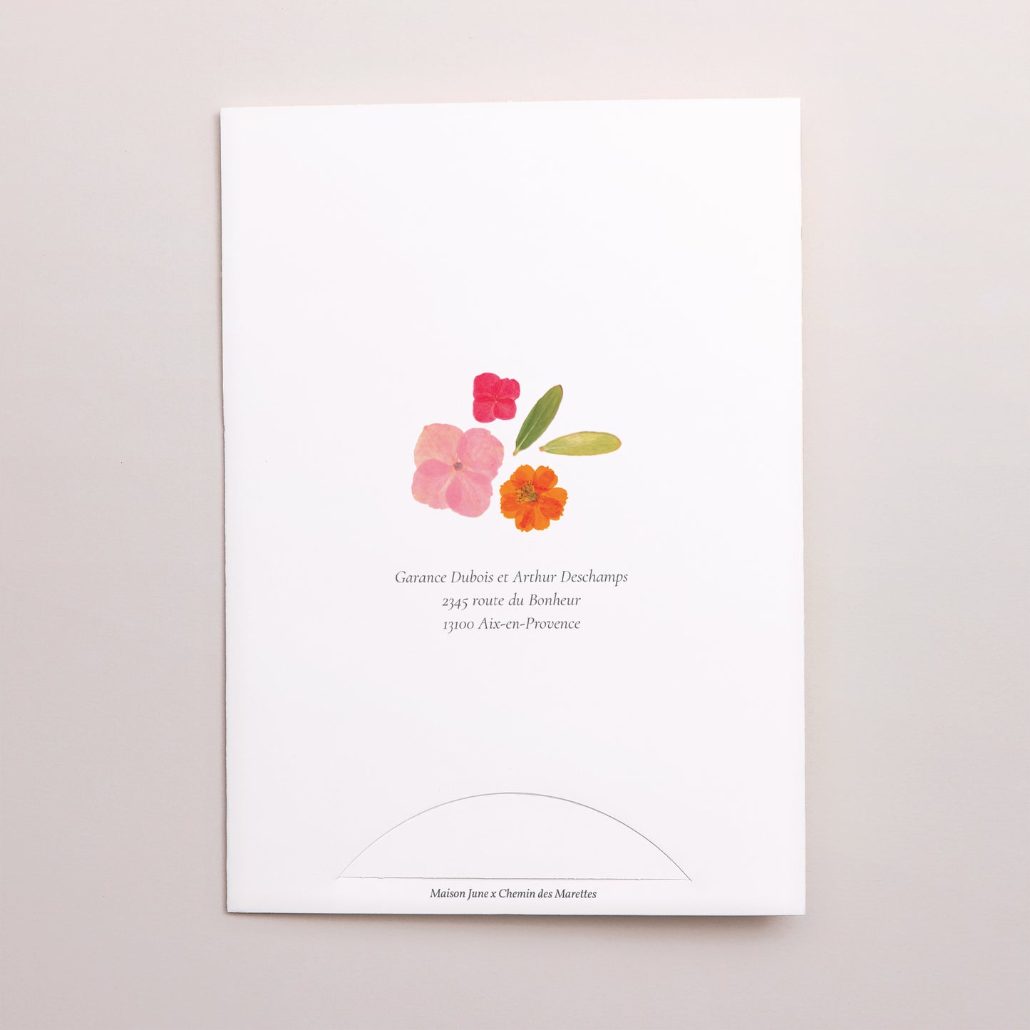 Faire-part Mariage Pochette 2 cartes Herbier Bucolique photo N° 5