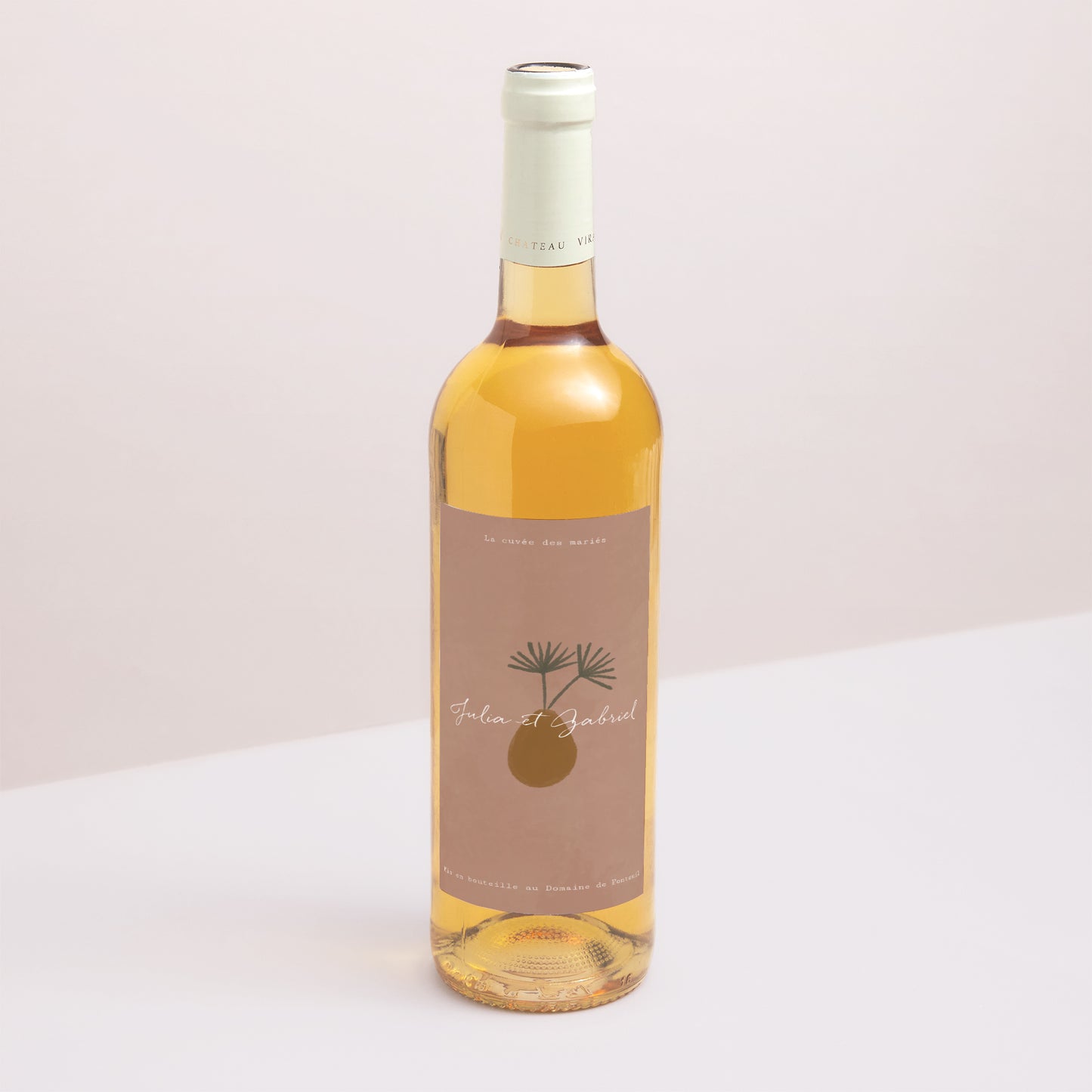 Etiquette bouteille Mariage Portrait Couple à composer boho photo N° 1