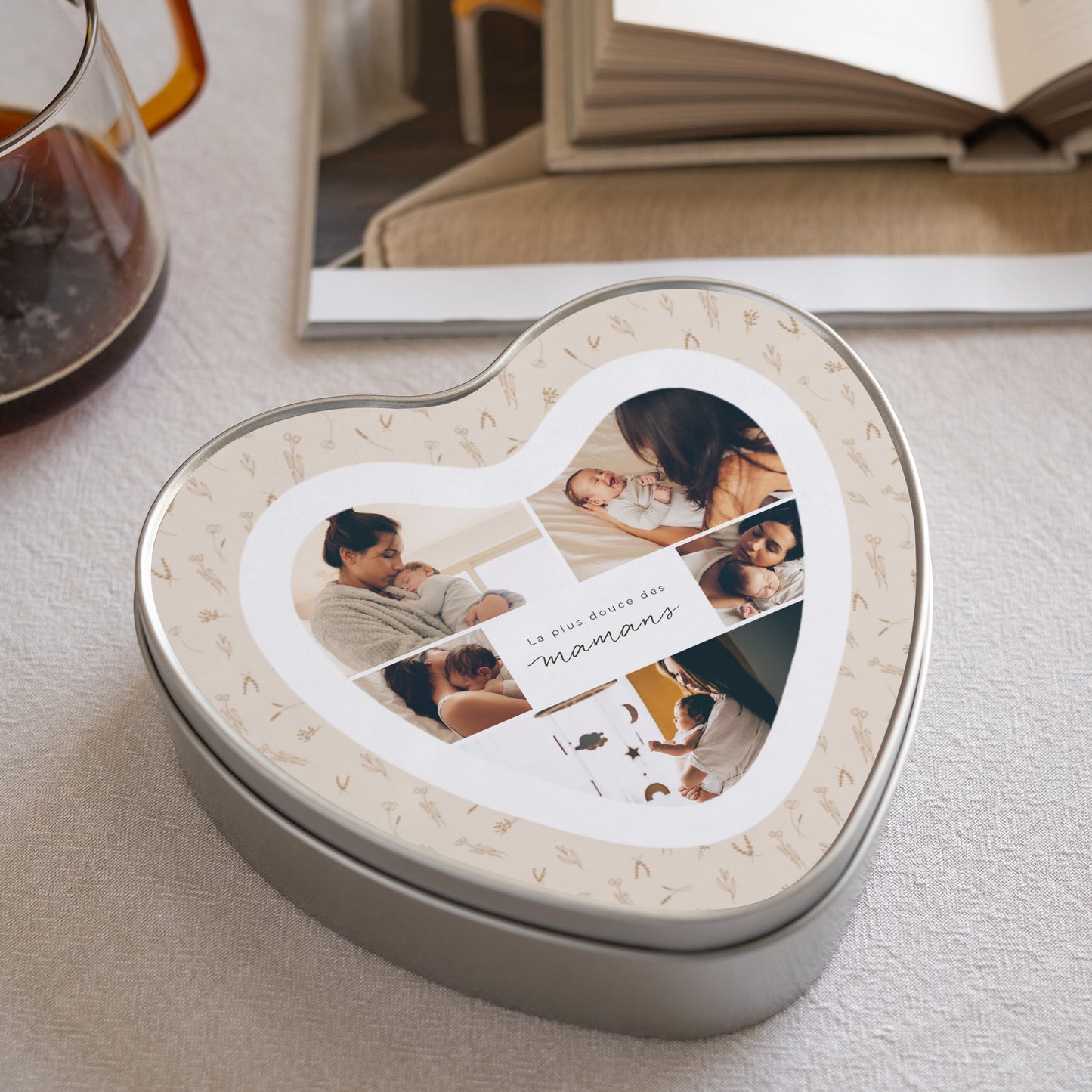Boite métallique Objets Cœur Petit herbier pour Maman photo N° 1