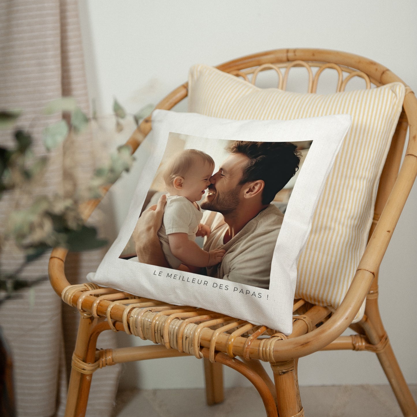 Coussin Objets Beige naturel Fête des pères II photo N° 2