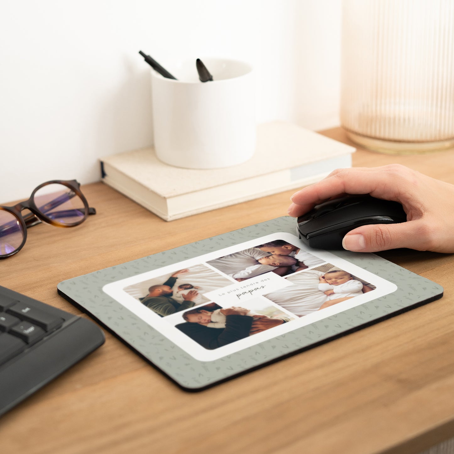 Tapis de souris Objets Rectangle Petit herbier pour papa photo N° 2