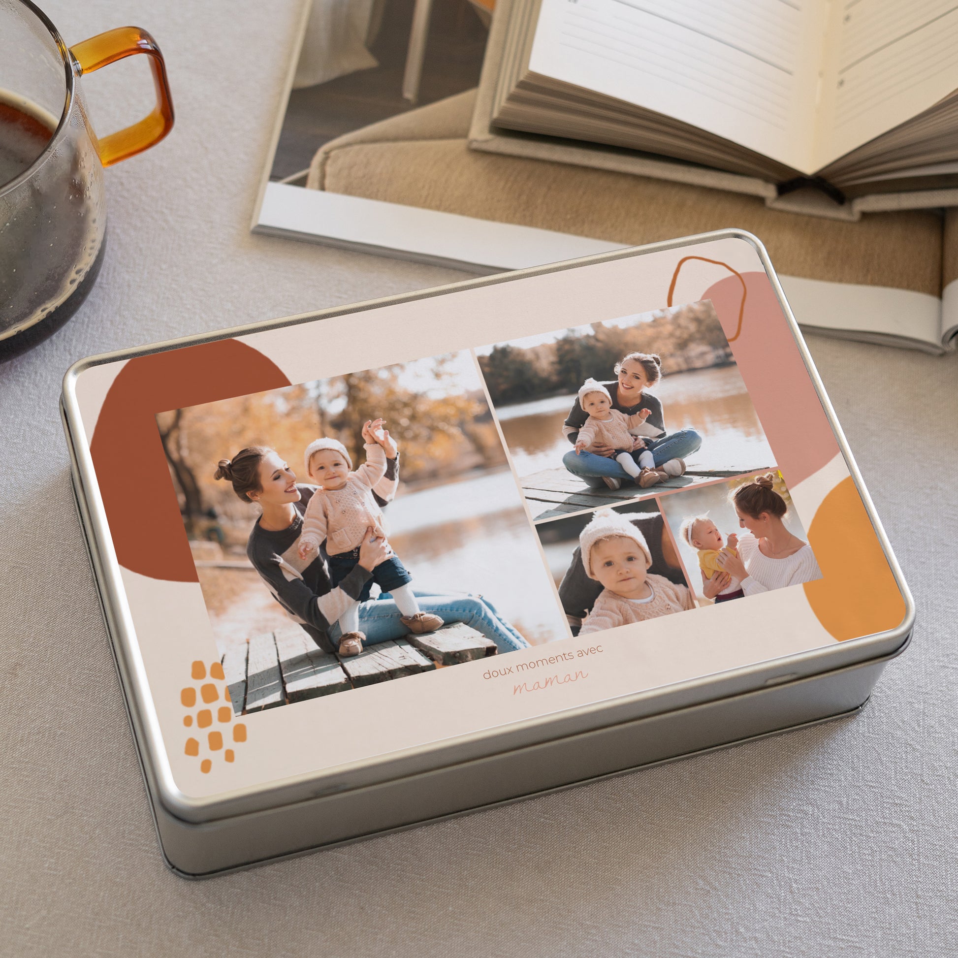 Boite métallique Objets Rectangle Fête des mères tâches photo N° 2