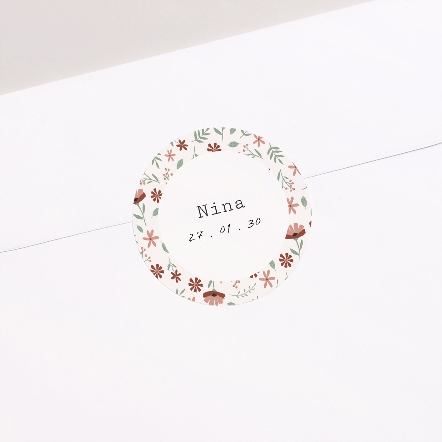 Sticker Naissance Rond Liberty fille photo N° 1