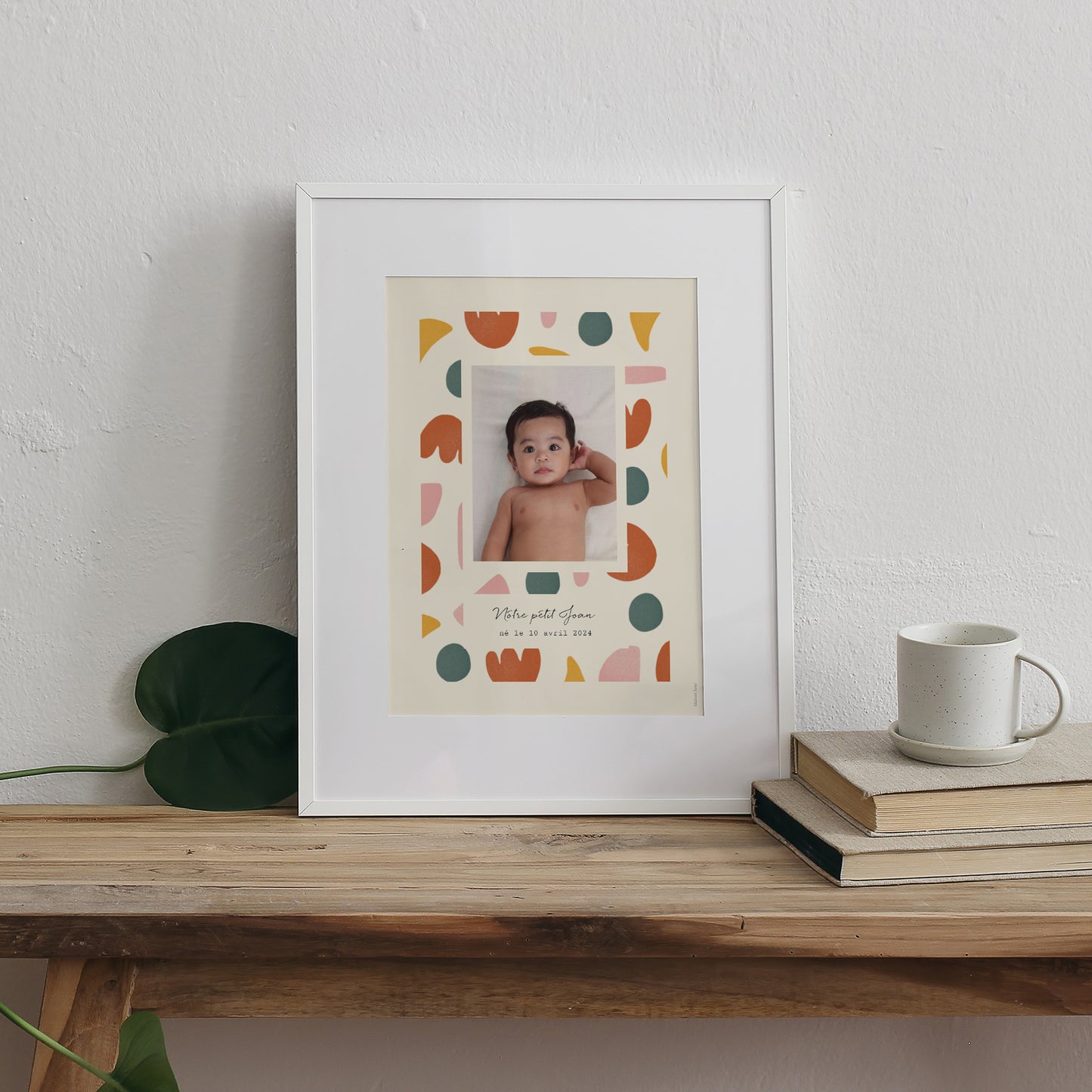 Affiche Naissance Portrait Formes abstraites colorées accordeon photo N° 3