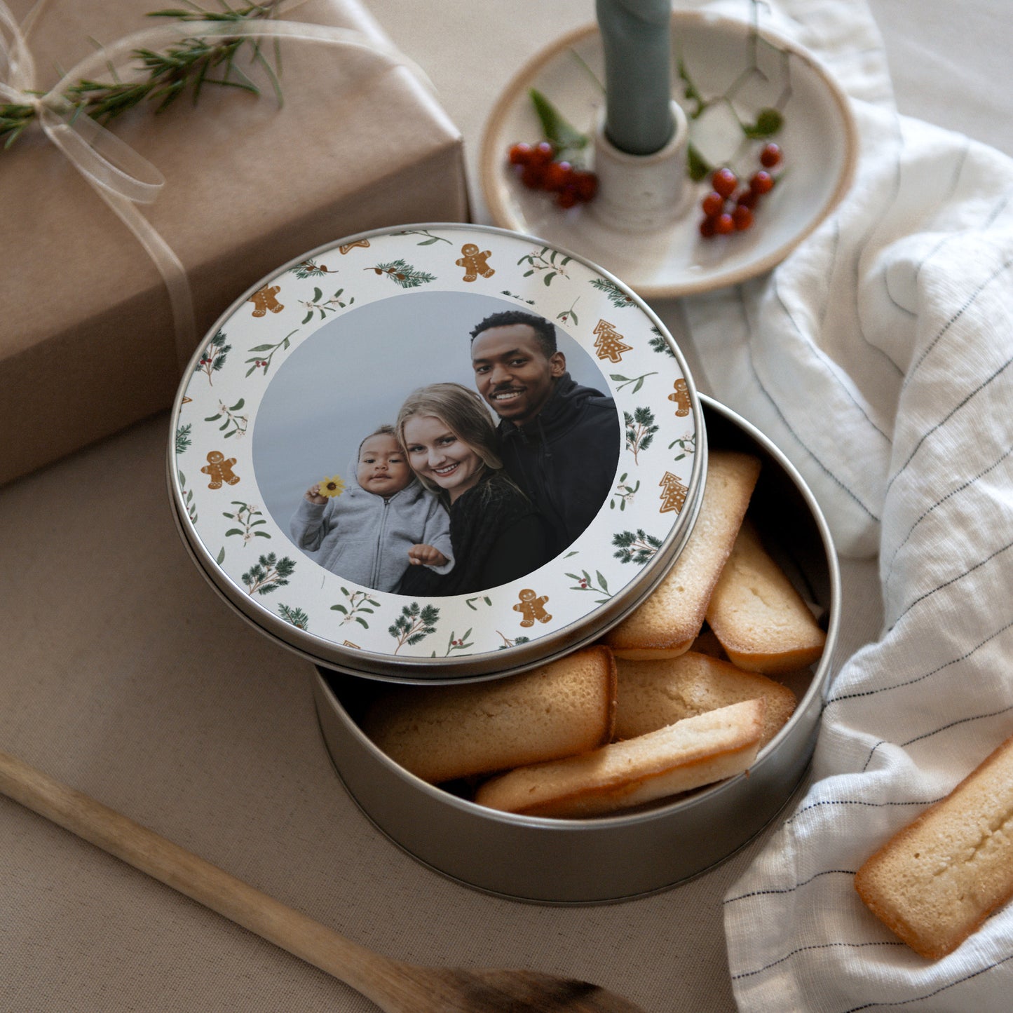 Boite métallique Fin d'année Ronde biscuits noël photo N° 3